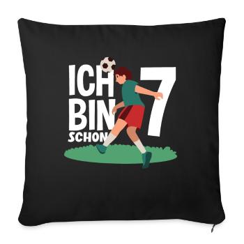 7th Birthday 7 Years Soccer Soccer Player - Sofa pillowcase 17,3'' x 17,3'' (45 x 45 cm) - black - Front