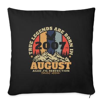 August 2007 Vintage Retro Birthday Gift - Sofa pillowcase 17,3'' x 17,3'' (45 x 45 cm) - black - Front