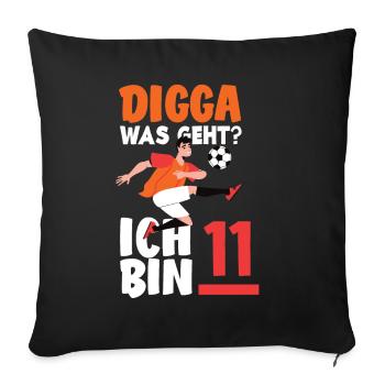 11th Birthday 11 Years Soccer Soccer Player - Sofa pillowcase 17,3'' x 17,3'' (45 x 45 cm) - black - Front