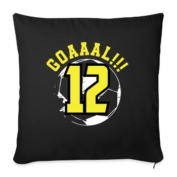 12th Birthday 12 Years Soccer Soccer Player - Sofa pillowcase 17,3'' x 17,3'' (45 x 45 cm) - black - Front
