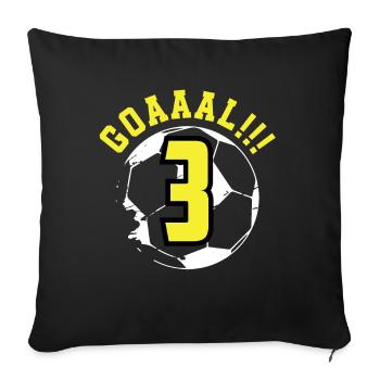 3rd Birthday 3 Years Soccer Soccer Player - Sofa pillowcase 17,3'' x 17,3'' (45 x 45 cm) - black - Front