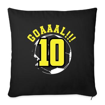 10e anniversaire 10 ans Football Joueur de football - Housse de coussin décorative 45 x 45 cm - noir - Devant