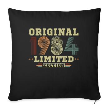 Vinatge 1984 Cadeau d’anniversaire - Housse de coussin décorative 45 x 45 cm - noir - Devant