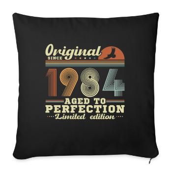 Vinatge 1984 Cadeau d’anniversaire - Housse de coussin décorative 45 x 45 cm - noir - Devant