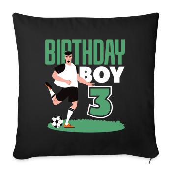 3rd Birthday 3 Years Soccer Soccer Player - Sofa pillowcase 17,3'' x 17,3'' (45 x 45 cm) - black - Front