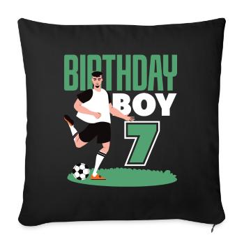 7th Birthday 7 Years Soccer Soccer Player - Sofa pillowcase 17,3'' x 17,3'' (45 x 45 cm) - black - Front