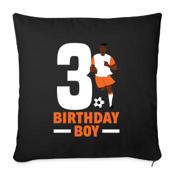 3rd Birthday 3 Years Soccer Soccer Player - Sofa pillowcase 17,3'' x 17,3'' (45 x 45 cm) - black - Front