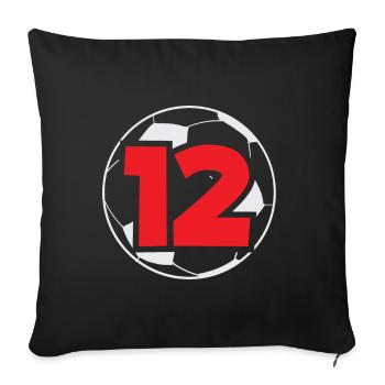 12th Birthday 12 Years Soccer Soccer Player - Sofa pillowcase 17,3'' x 17,3'' (45 x 45 cm) - black - Front