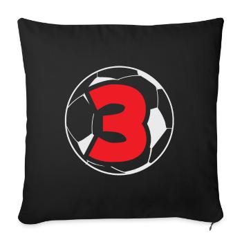 3rd Birthday 3 Years Soccer Soccer Player - Sofa pillowcase 17,3'' x 17,3'' (45 x 45 cm) - black - Front