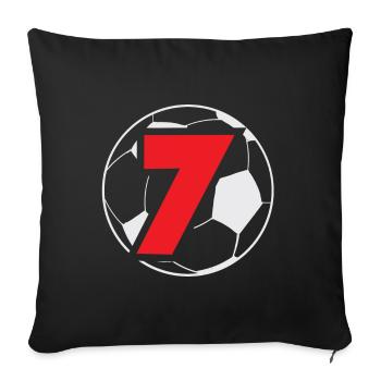 7th Birthday 7 Years Soccer Soccer Player - Sofa pillowcase 17,3'' x 17,3'' (45 x 45 cm) - black - Front