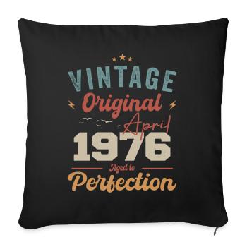 Vintage Geboren im April 1976 Geburtstagsgeschenk - Sofakissenbezug 45 x 45 cm - Schwarz - Vorne
