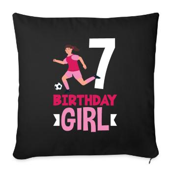 7th Birthday 7 Years Soccer Soccer Player - Sofa pillowcase 17,3'' x 17,3'' (45 x 45 cm) - black - Front