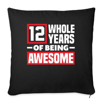 12th Birthday Children's Birthday Party - Sofa pillowcase 17,3'' x 17,3'' (45 x 45 cm) - black - Front