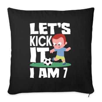 7th Birthday 7 Years Soccer Soccer Player - Sofa pillowcase 17,3'' x 17,3'' (45 x 45 cm) - black - Front