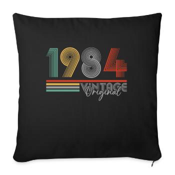 Vinatge 1984 Cadeau d’anniversaire - Housse de coussin décorative 45 x 45 cm - noir - Devant
