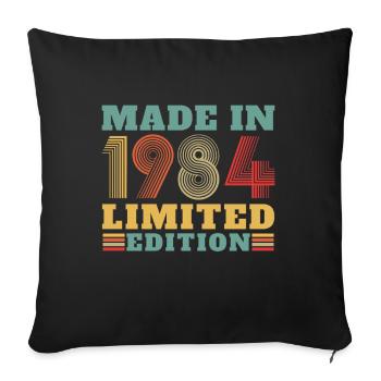Vinatge 1984 Cadeau d’anniversaire - Housse de coussin décorative 45 x 45 cm - noir - Devant