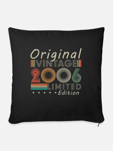 Original 2006 Jahrgang Vintage Geburtstag Geschenk - Sofakissenbezug 45 x 45 cm - Schwarz