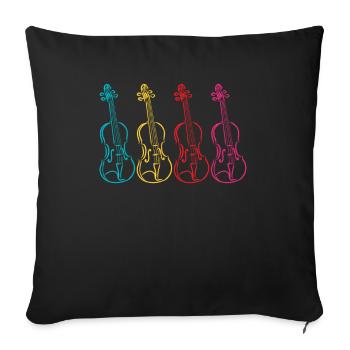 Violon Violon Violoniste Joueur de violon - Housse de coussin décorative 45 x 45 cm - noir - Devant