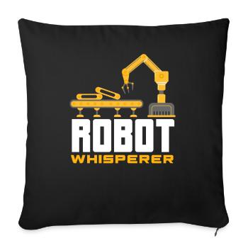 Programmeur de robots robotiques - Housse de coussin décorative 45 x 45 cm - noir - Devant