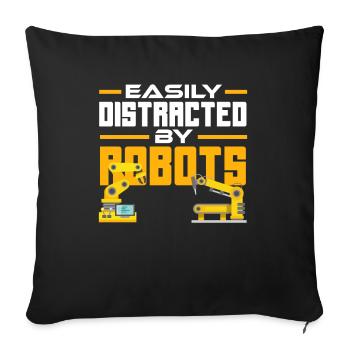 Programmeur de robots robotiques - Housse de coussin décorative 45 x 45 cm - noir - Devant