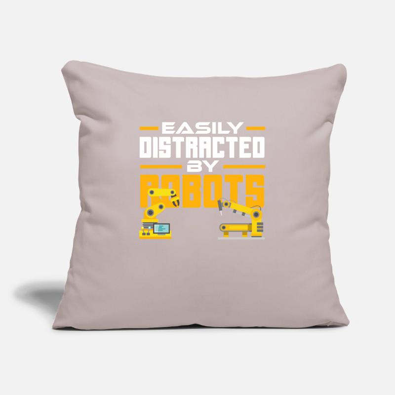 Programmeur de robots robotiques Housse de coussin décorative 45 x 45 cm