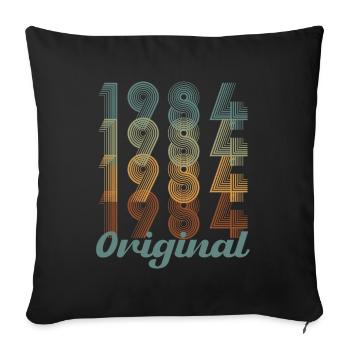Vinatge 1984 Cadeau d’anniversaire - Housse de coussin décorative 45 x 45 cm - noir - Devant