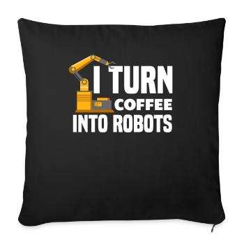 Programmeur de robots robotiques - Housse de coussin décorative 45 x 45 cm - noir - Devant