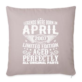 Cadeau d’anniversaire Vintage avril 2007 - Housse de coussin décorative 45 x 45 cm - taupe clair - Devant