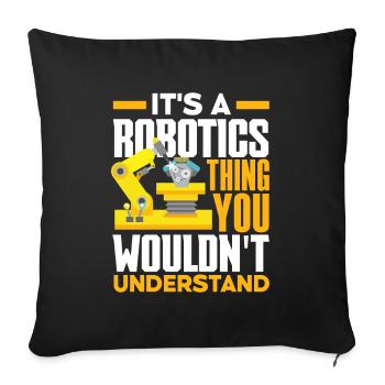 Programmeur de robots robotiques - Housse de coussin décorative 45 x 45 cm - noir - Devant