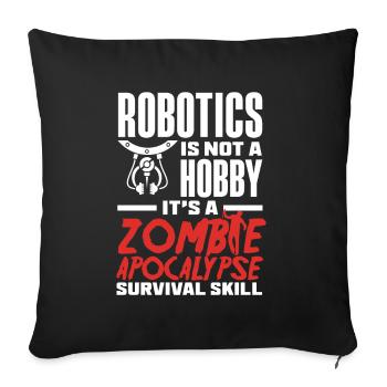 Programmeur de robots robotiques - Housse de coussin décorative 45 x 45 cm - noir - Devant