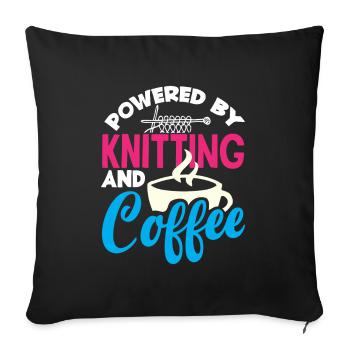 Drôle de tricot à l’aiguille à tricoter cadeau - Housse de coussin décorative 45 x 45 cm - noir - Devant