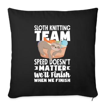 Funny Knitting Knitting Needle Gift - Sofa pillowcase 17,3'' x 17,3'' (45 x 45 cm) - black - Front