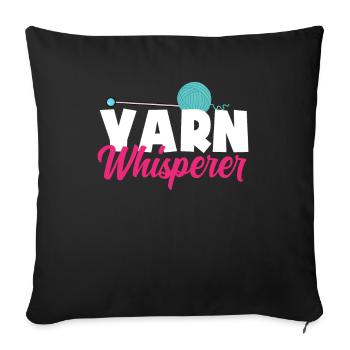 Funny Knitting Knitting Needle Gift - Sofa pillowcase 17,3'' x 17,3'' (45 x 45 cm) - black - Front