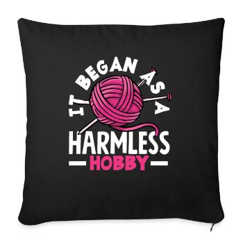 Funny Knitting Knitting Needle Gift - Sofa pillowcase 17,3'' x 17,3'' (45 x 45 cm) - black - Front