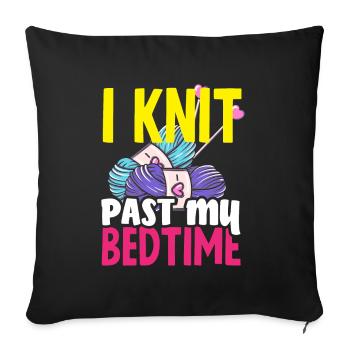 Funny Knitting Knitting Needle Gift - Sofa pillowcase 17,3'' x 17,3'' (45 x 45 cm) - black - Front