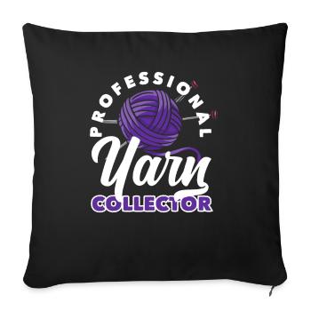 Funny Knitting Knitting Needle Gift - Sofa pillowcase 17,3'' x 17,3'' (45 x 45 cm) - black - Front