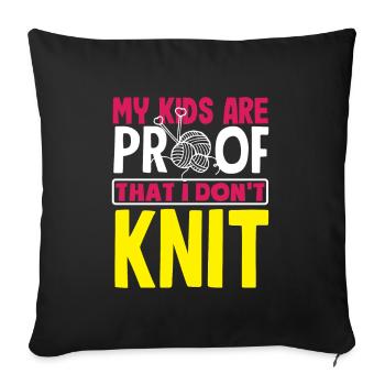 Funny Knitting Knitting Needle Gift - Sofa pillowcase 17,3'' x 17,3'' (45 x 45 cm) - black - Front