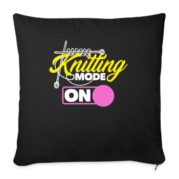 Funny Knitting Knitting Needle Gift - Sofa pillowcase 17,3'' x 17,3'' (45 x 45 cm) - black - Front
