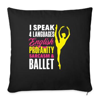 Cute Ballerina Ballet Dancer Gift - Sofa pillowcase 17,3'' x 17,3'' (45 x 45 cm) - black - Front