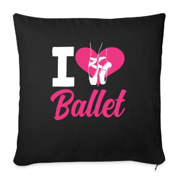 Süßes Ballerina Ballettänzerin Geschenk - Sofakissenbezug 45 x 45 cm - Schwarz - Vorne
