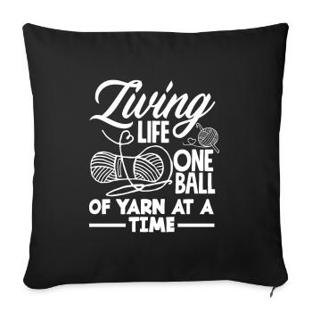 Funny Knitting Knitting Needle Gift - Sofa pillowcase 17,3'' x 17,3'' (45 x 45 cm) - black - Front