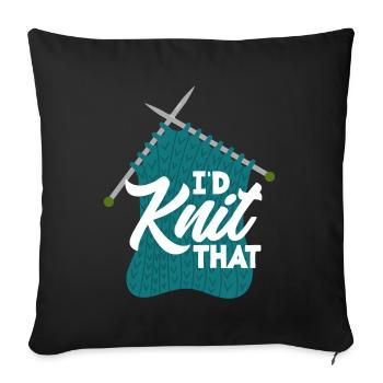 Funny Knitting Knitting Needle Gift - Sofa pillowcase 17,3'' x 17,3'' (45 x 45 cm) - black - Front