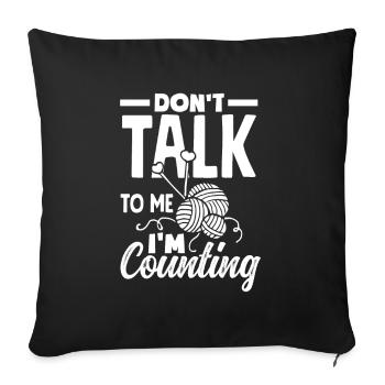 Funny Knitting Knitting Needle Gift - Sofa pillowcase 17,3'' x 17,3'' (45 x 45 cm) - black - Front