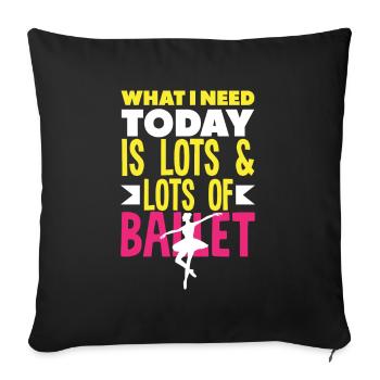 Süßes Ballerina Ballettänzerin Geschenk - Sofakissenbezug 45 x 45 cm - Schwarz - Vorne
