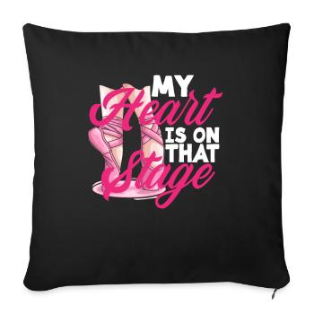 Süßes Ballerina Ballettänzerin Geschenk - Sofakissenbezug 45 x 45 cm - Schwarz - Vorne