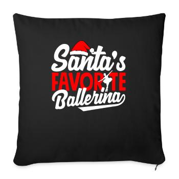 Süßes Ballerina Ballettänzerin Geschenk - Sofakissenbezug 45 x 45 cm - Schwarz - Vorne