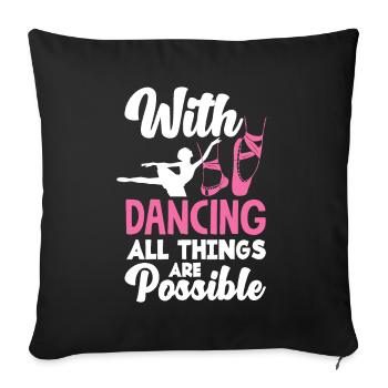 Cute Ballerina Ballet Dancer Gift - Sofa pillowcase 17,3'' x 17,3'' (45 x 45 cm) - black - Front