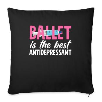 Cute Ballerina Ballet Dancer Gift - Sofa pillowcase 17,3'' x 17,3'' (45 x 45 cm) - black - Front