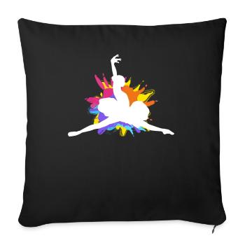 Süßes Ballerina Ballettänzerin Geschenk - Sofakissenbezug 45 x 45 cm - Schwarz - Vorne