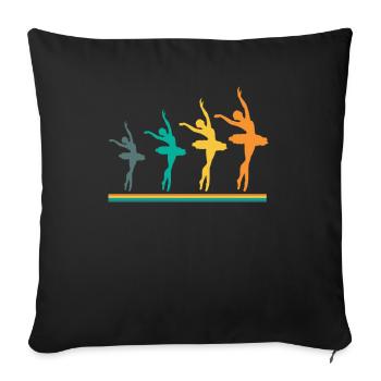 Cute Ballerina Ballet Dancer Gift - Sofa pillowcase 17,3'' x 17,3'' (45 x 45 cm) - black - Front